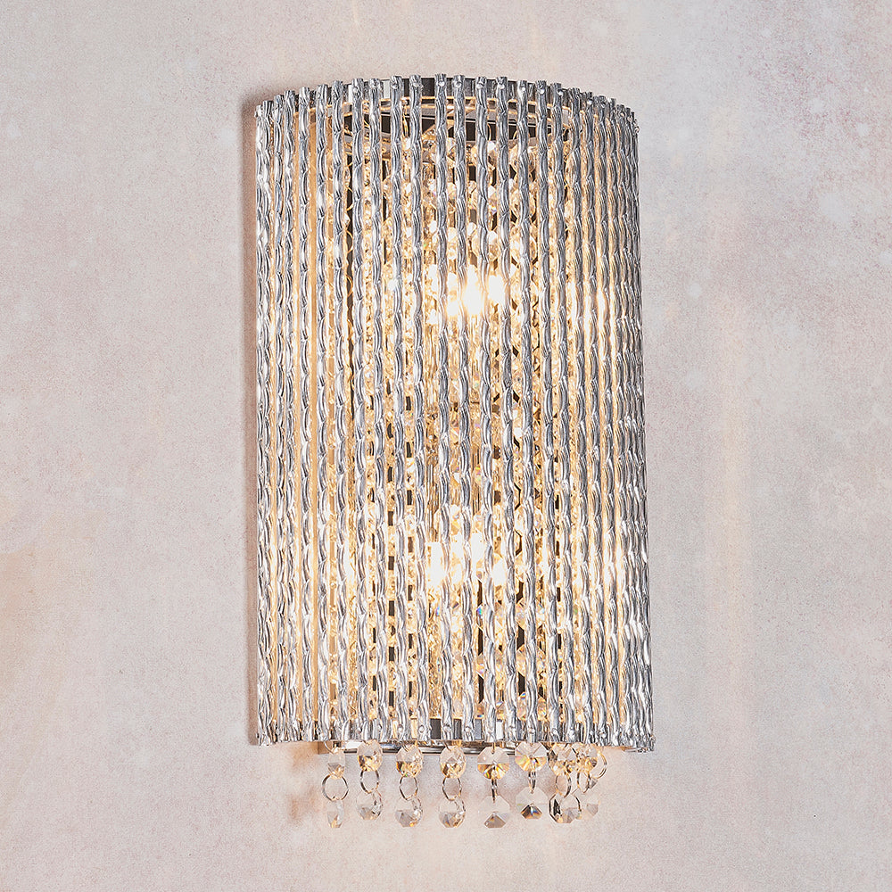Endon Lighting 81978 Galina 2Lt Wall Chrome Plate & Clear Crystal