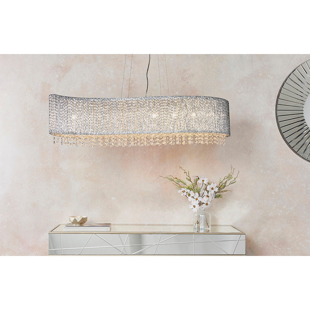 Endon Lighting 81979 Galina 8Lt Pendant Chrome Plate & Clear Crystal