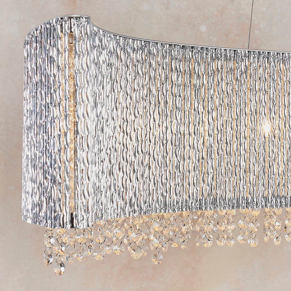 Endon Lighting 81979 Galina 8Lt Pendant Chrome Plate & Clear Crystal