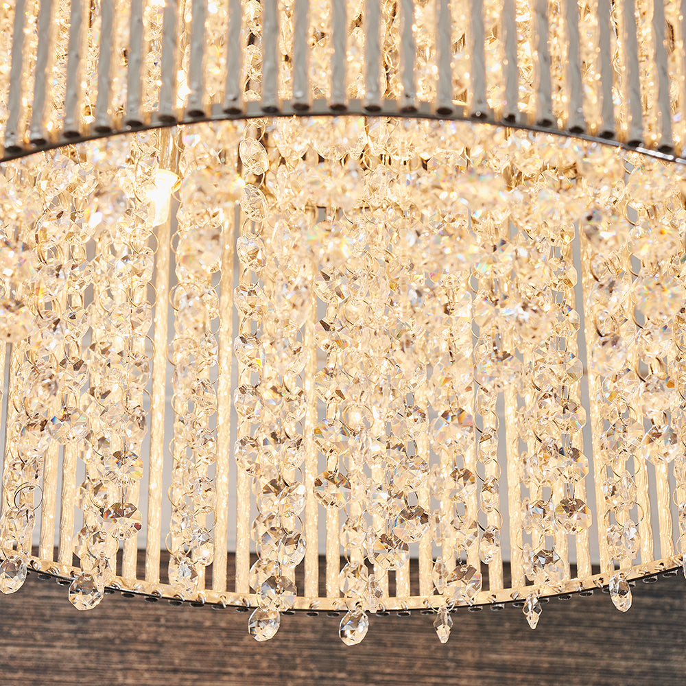 Endon Lighting 81980 Galina 10Lt Flush Chrome Plate & Clear Crystal