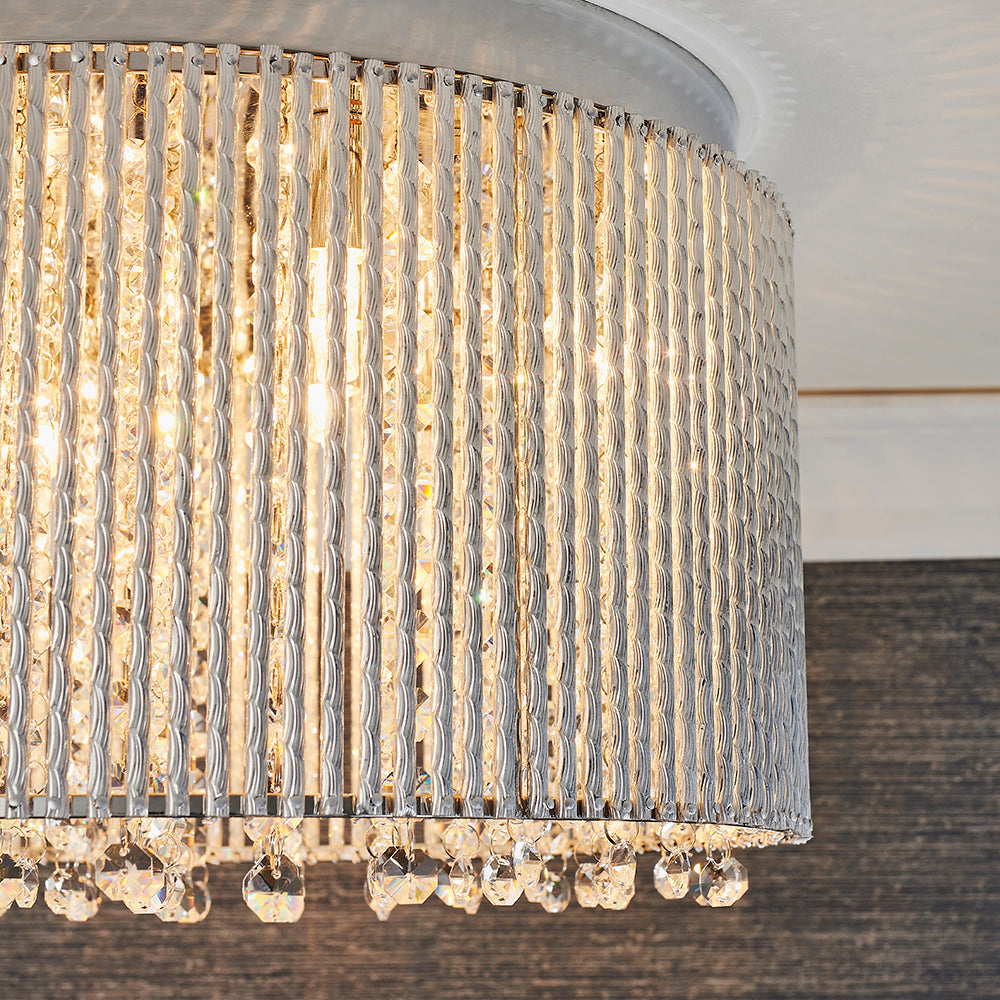 Endon Lighting 81980 Galina 10Lt Flush Chrome Plate & Clear Crystal