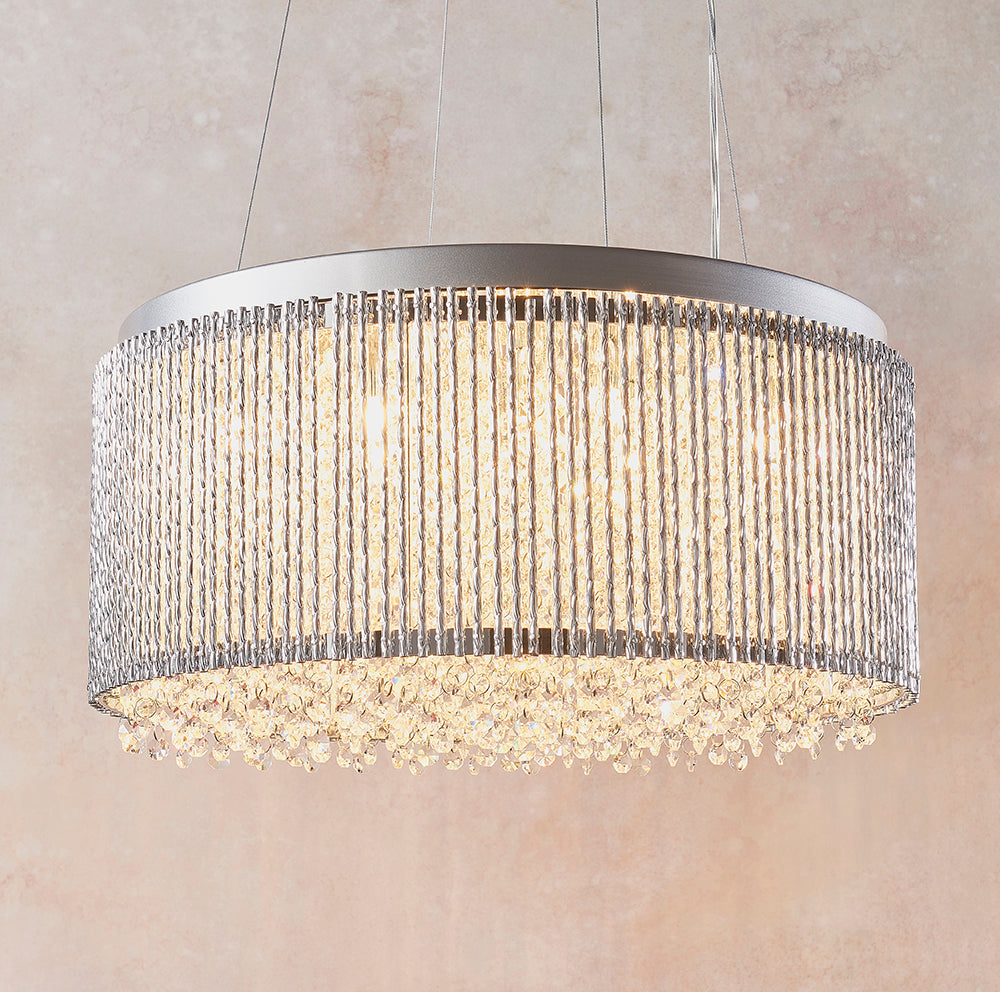 Endon Lighting 81981 Galina 12Lt Pendant Chrome Plate & Clear Crystal