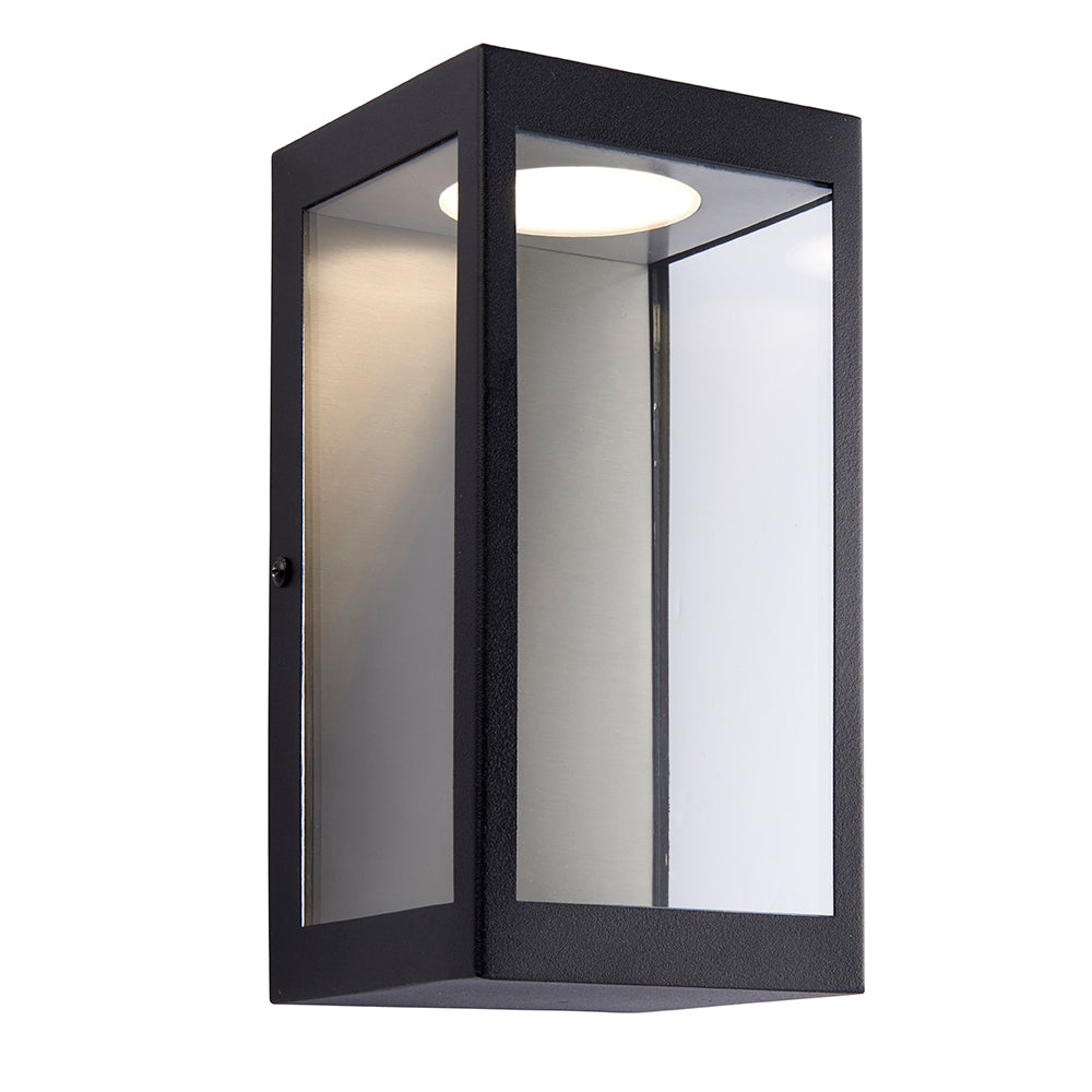 Endon Lighting 82013 Dean 1Lt Wall Matt Black & Clear Glass