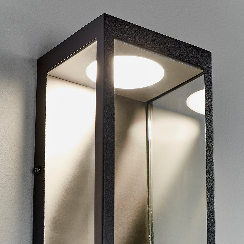 Endon Lighting 82013 Dean 1Lt Wall Matt Black & Clear Glass