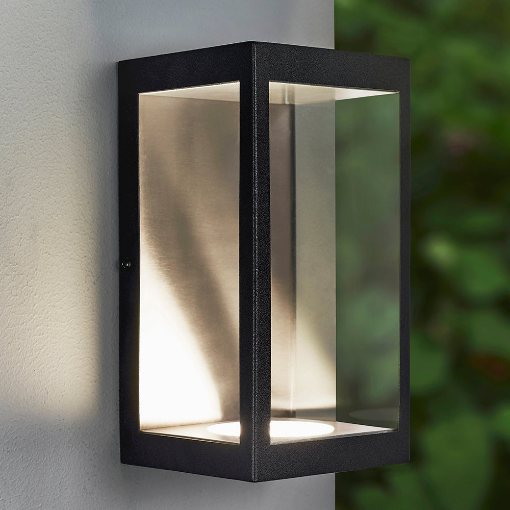 Endon Lighting 82013 Dean 1Lt Wall Matt Black & Clear Glass