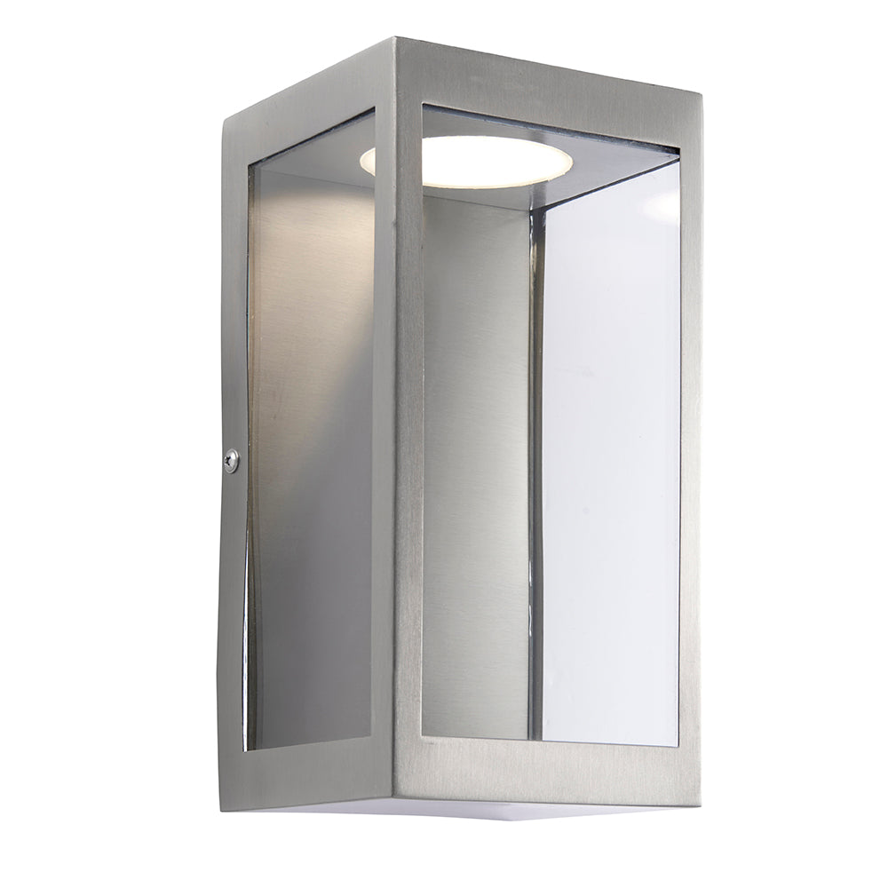 Endon Lighting 82014 Dean 1Lt Wall Brushed Stainless Steel & Clear Glass