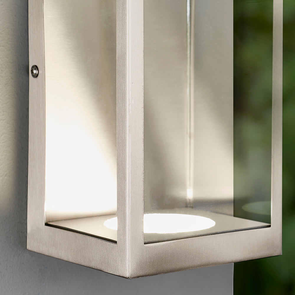 Endon Lighting 82014 Dean 1Lt Wall Brushed Stainless Steel & Clear Glass
