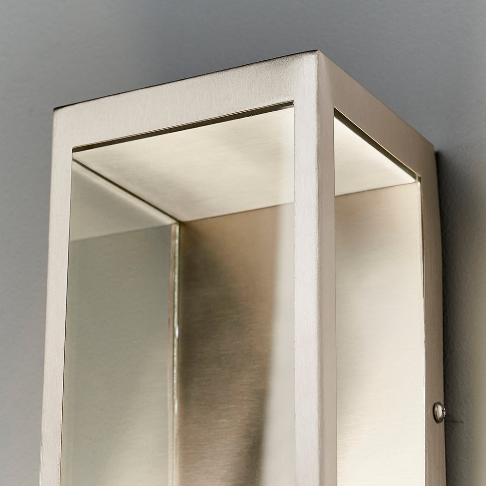 Endon Lighting 82014 Dean 1Lt Wall Brushed Stainless Steel & Clear Glass