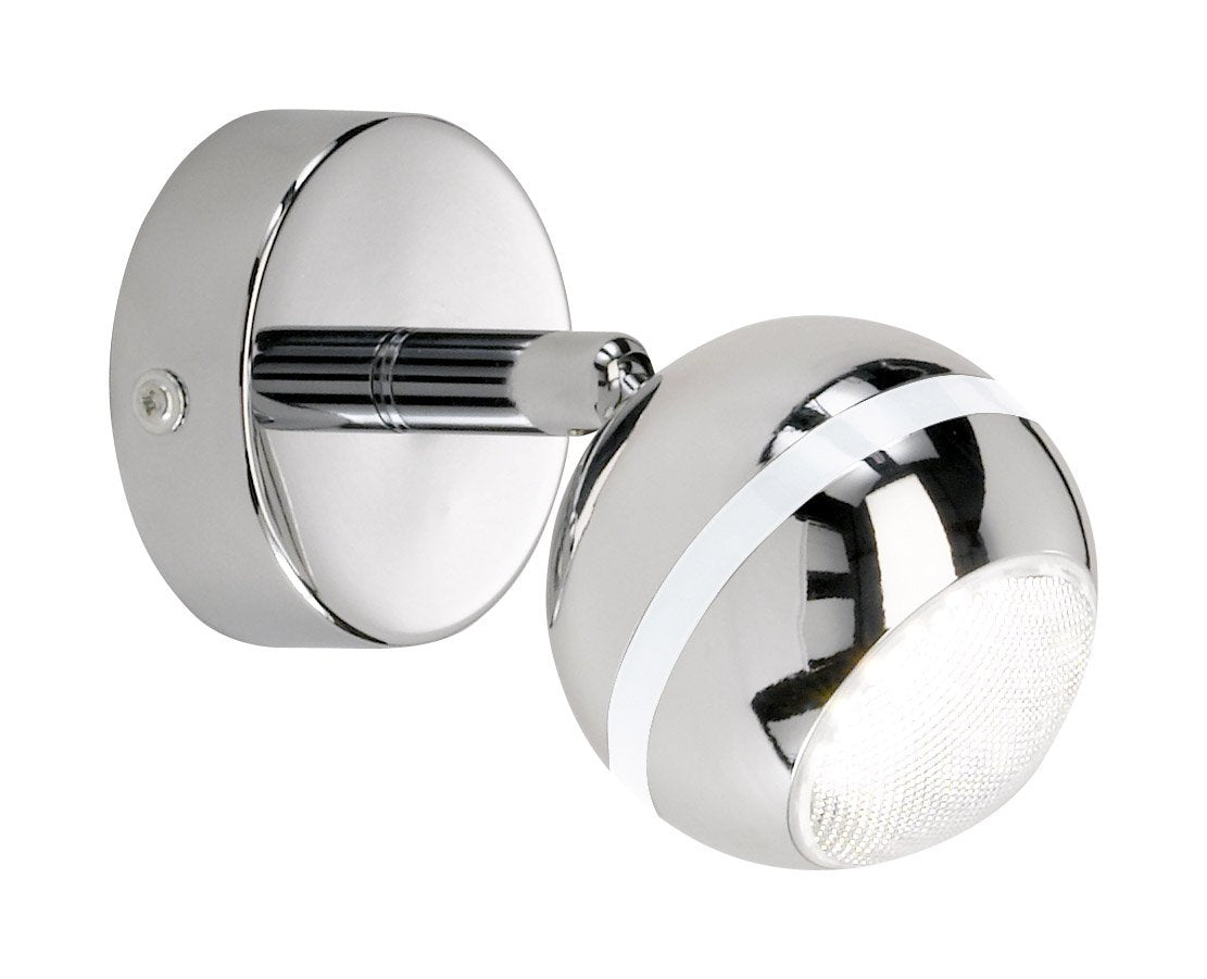 1 X CHROME ROUND LED SPOT LIGHTS - 1 X 3.8W BUILT-IN LED BULB