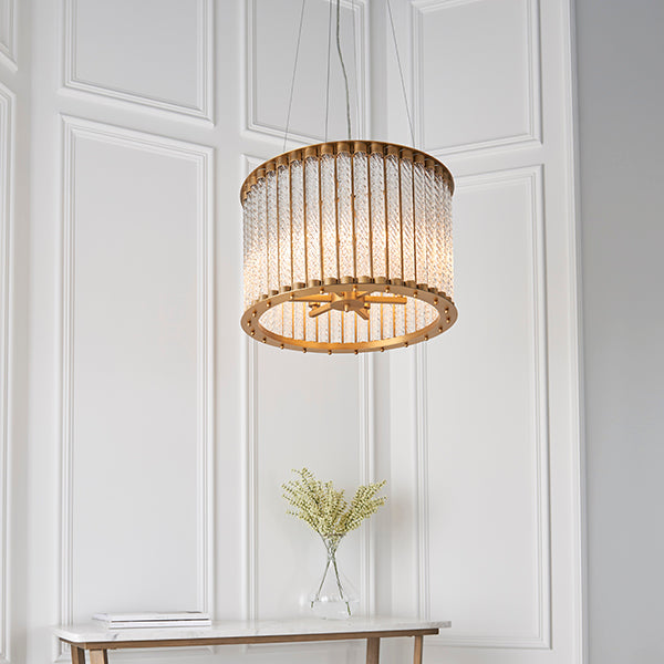 Glass tube chandelier