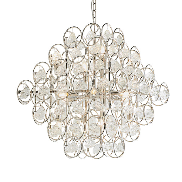 Large tiered pendant with crystal glass details