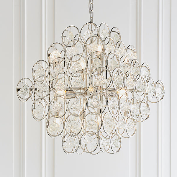 Large tiered pendant with crystal glass details