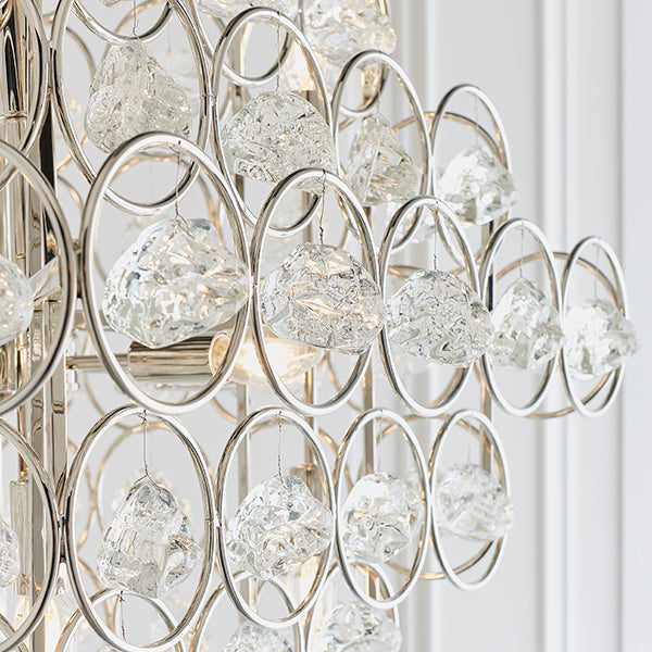 Large tiered pendant with crystal glass details
