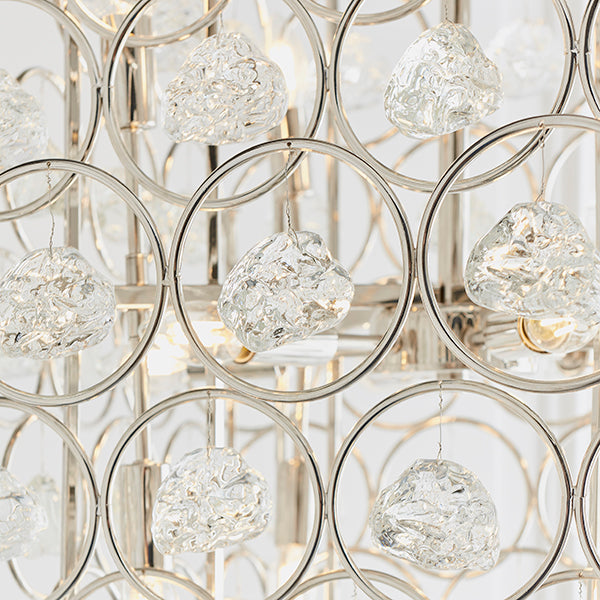 Large tiered pendant with crystal glass details