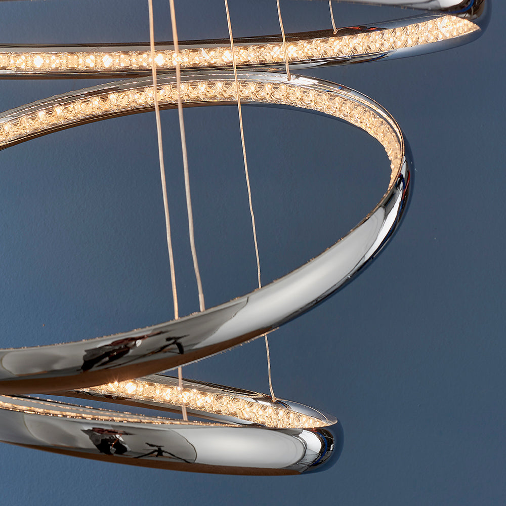 Endon Lighting 90292 Ozias 1Lt Pendant Chrome Plate & Clear Crystal