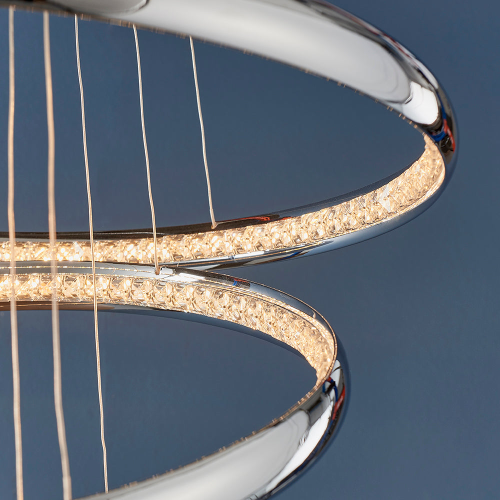 Endon Lighting 90292 Ozias 1Lt Pendant Chrome Plate & Clear Crystal