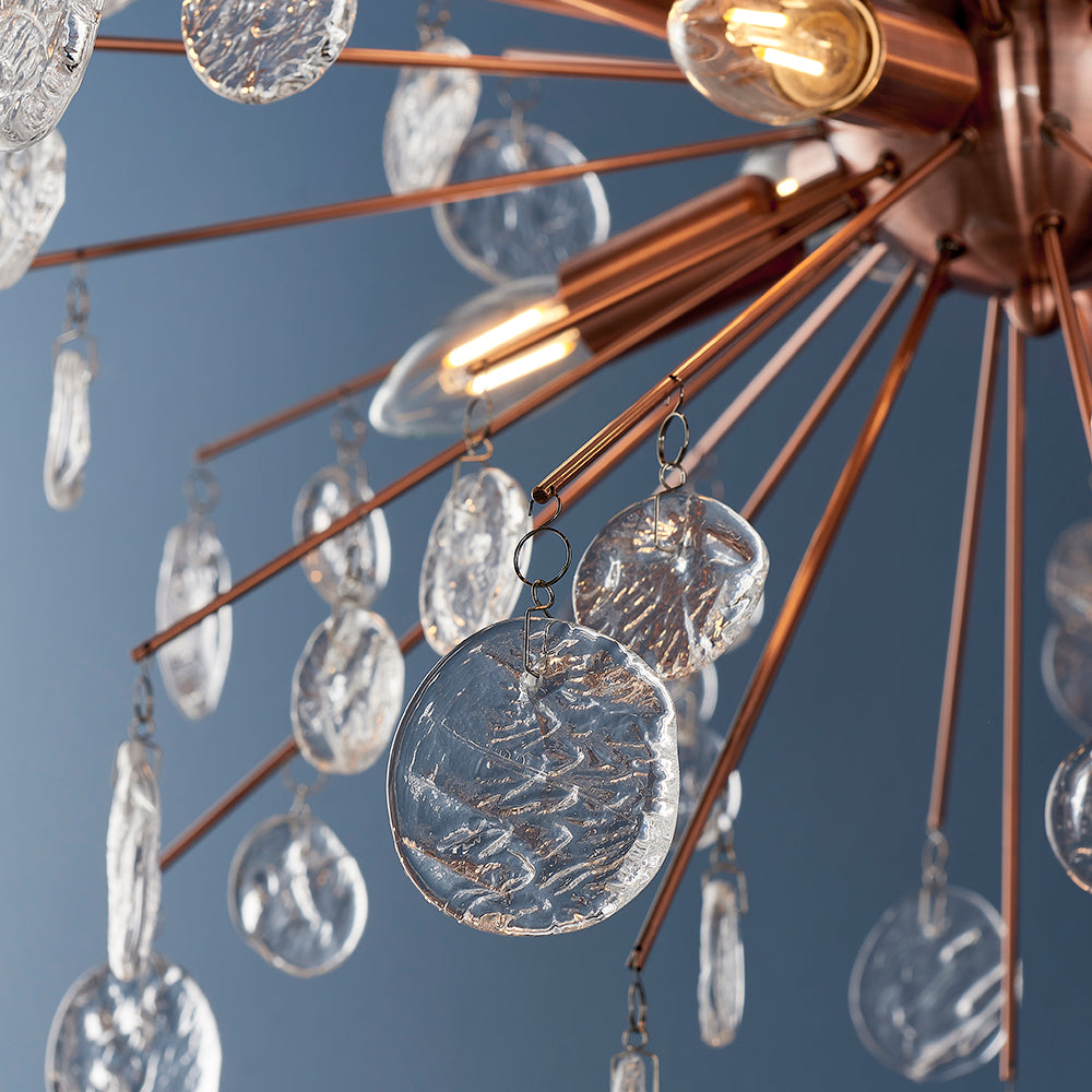 Endon Lighting 90295 Calla 8Lt Pendant Copper Plate & Clear Glass