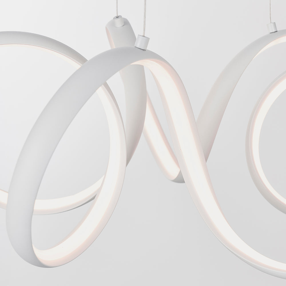 Endon Lighting 90321 Synergy 1Lt Pendant Textured White Paint & White Silicone