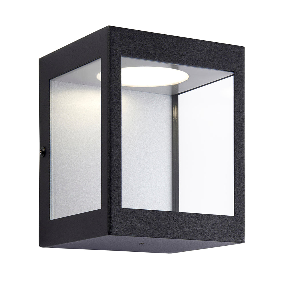 Endon Lighting 90413 Dean 1Lt Wall Matt Black & Clear Glass