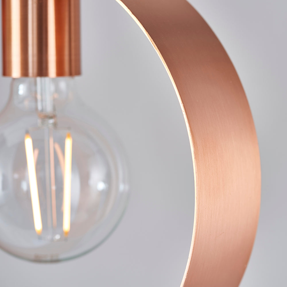 Endon Lighting 90456 Hoop 1Lt Pendant Brushed Copper Plate