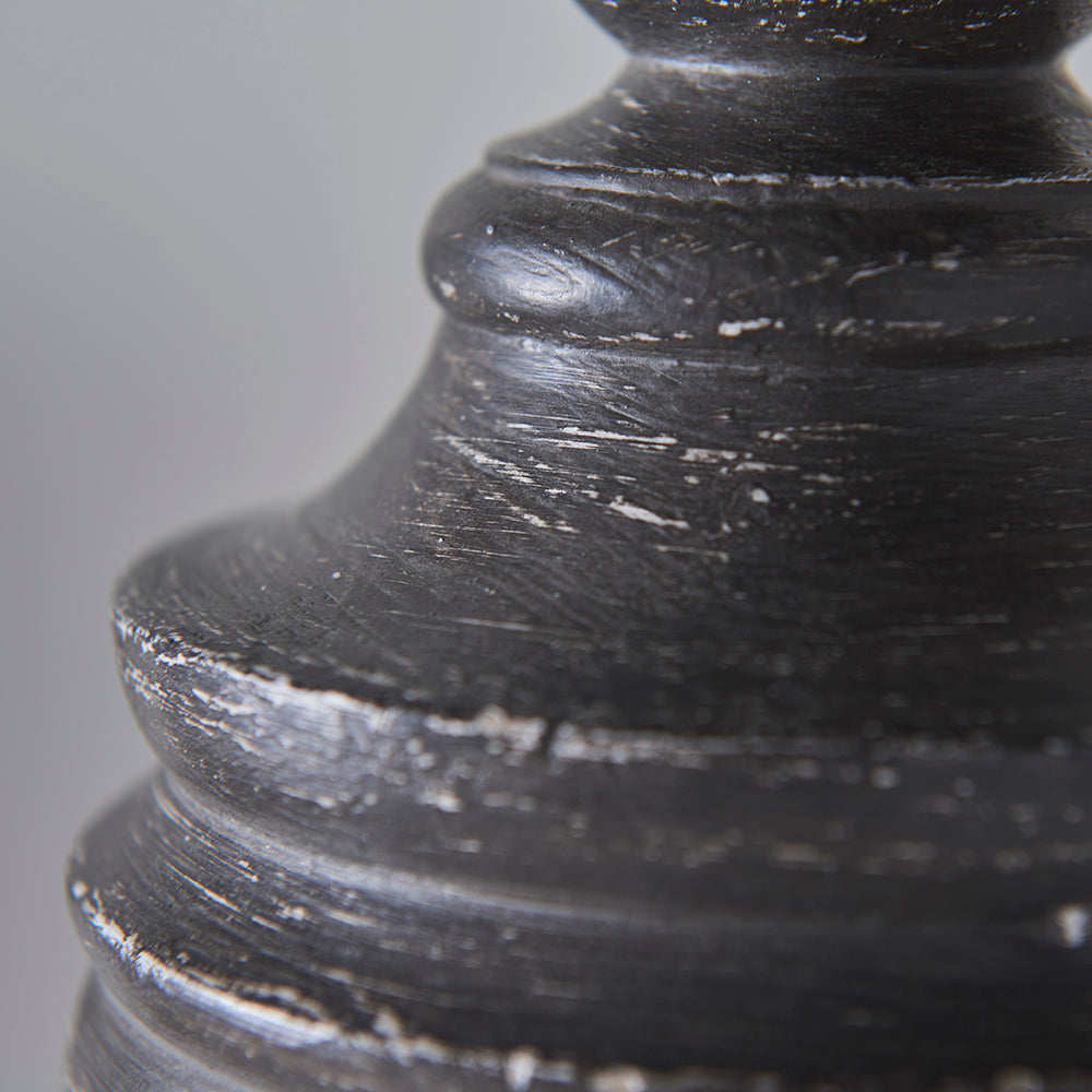 Endon Lighting 90575 Kerala 1Lt Pendant Taupe Grey Distressed Wood & Clear Glass