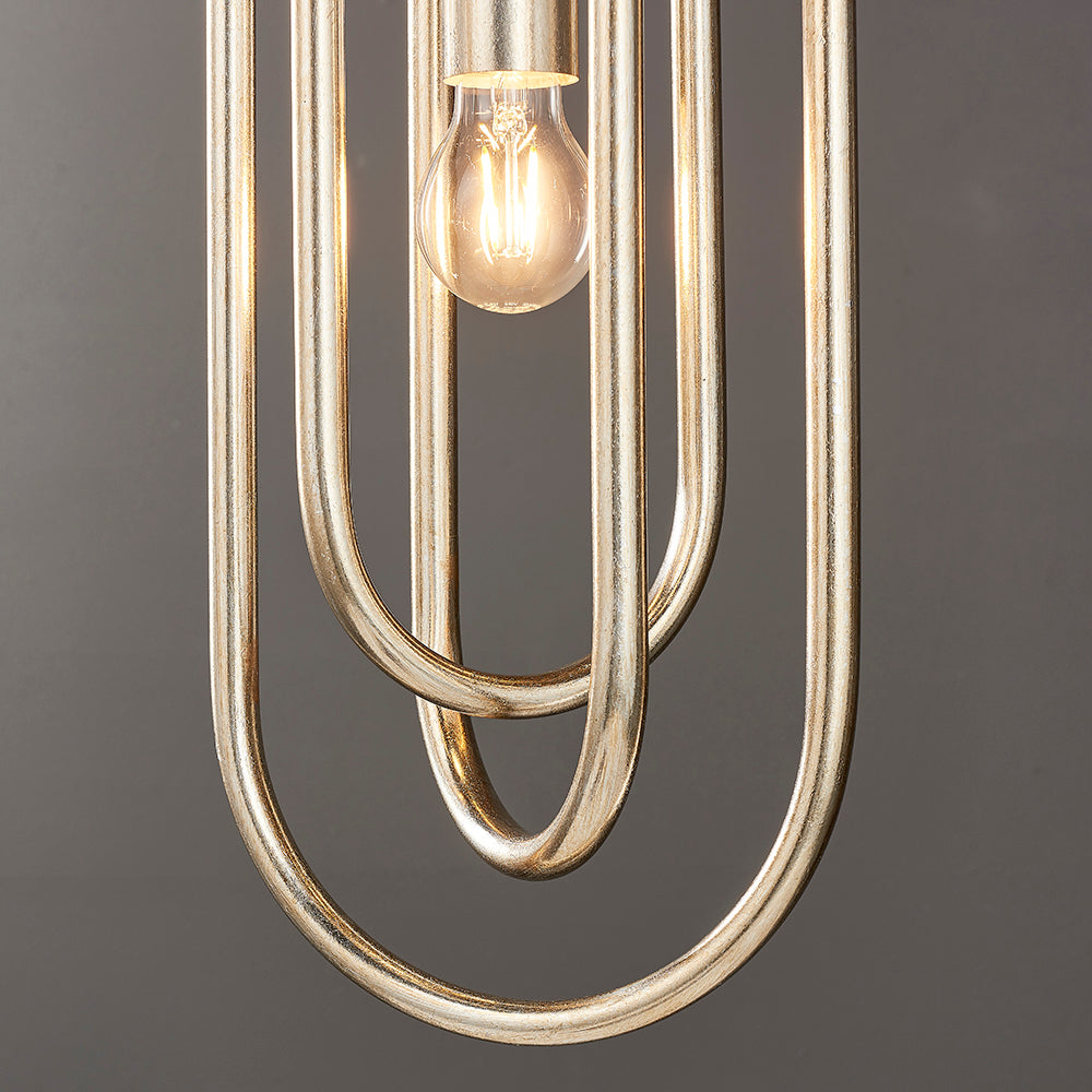 Endon Lighting 90590 Meera 1Lt Pendant Antique Silver Leaf