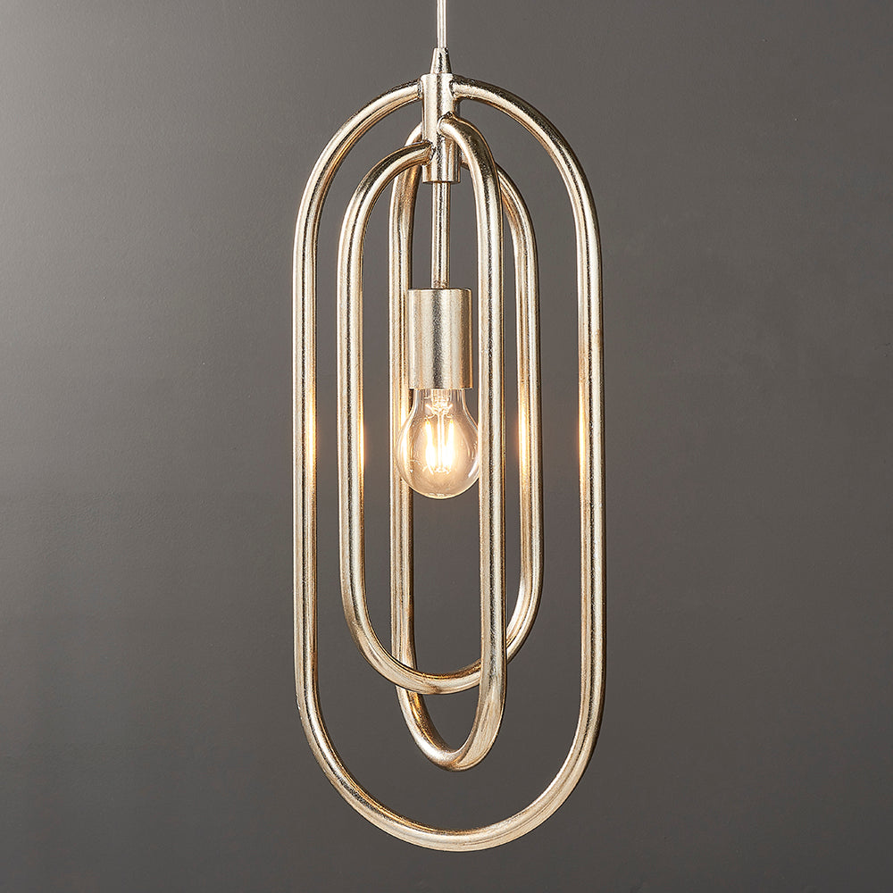 Endon Lighting 90590 Meera 1Lt Pendant Antique Silver Leaf