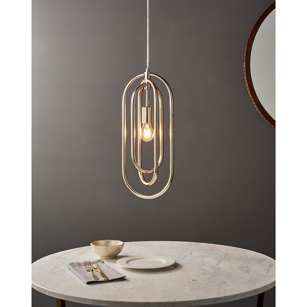 Endon Lighting 90590 Meera 1Lt Pendant Antique Silver Leaf