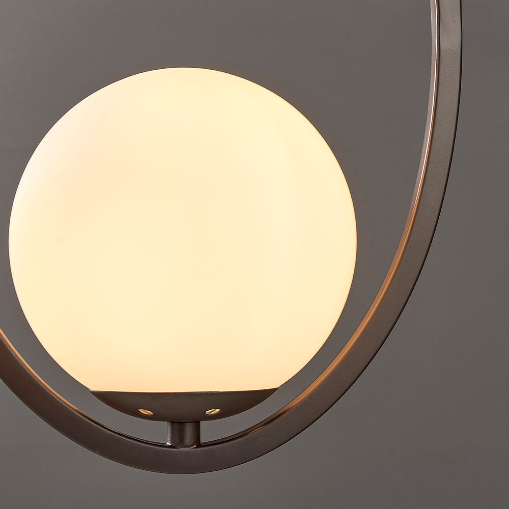 Endon Lighting 90591 Eden 1Lt Pendant Aged Bronze Effect Paint & Opal Glass