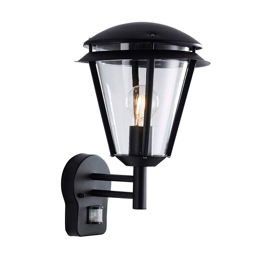 Endon Lighting 91829 Iken 1Lt Wall Matt Black & Clear Pc