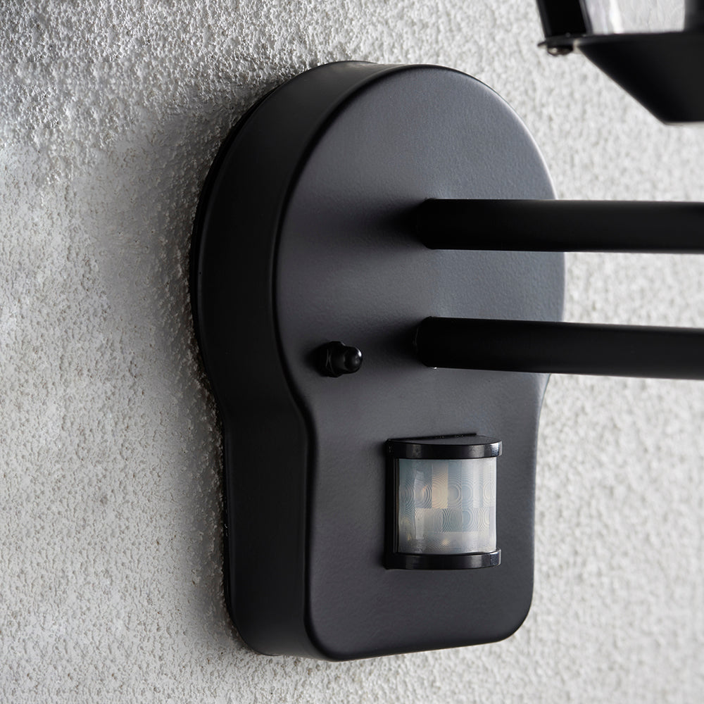 Endon Lighting 91829 Iken 1Lt Wall Matt Black & Clear Pc