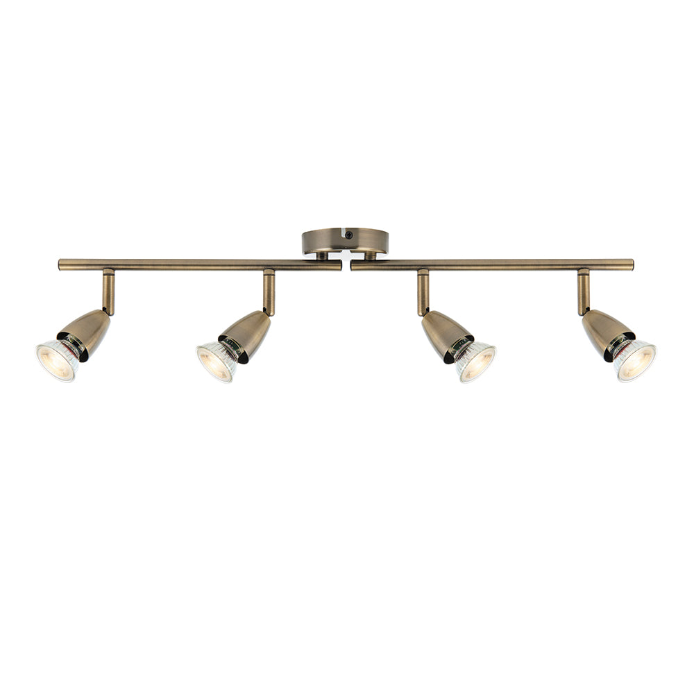 Endon Lighting 91835 Ascoli 4Lt Spot Antique Brass Plate