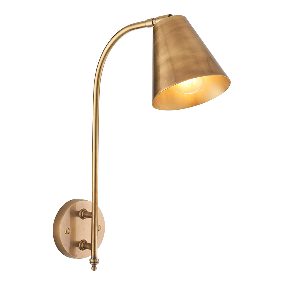 Endon Lighting 93144 Radha 1Lt Wall Antique Solid Brass