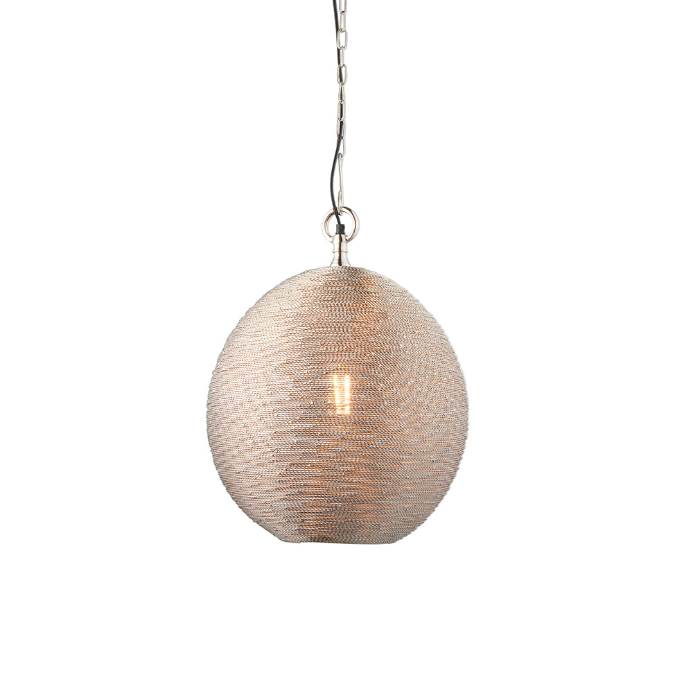 Endon Lighting 93430 Asha 1Lt Pendant Polished Nickel Plate