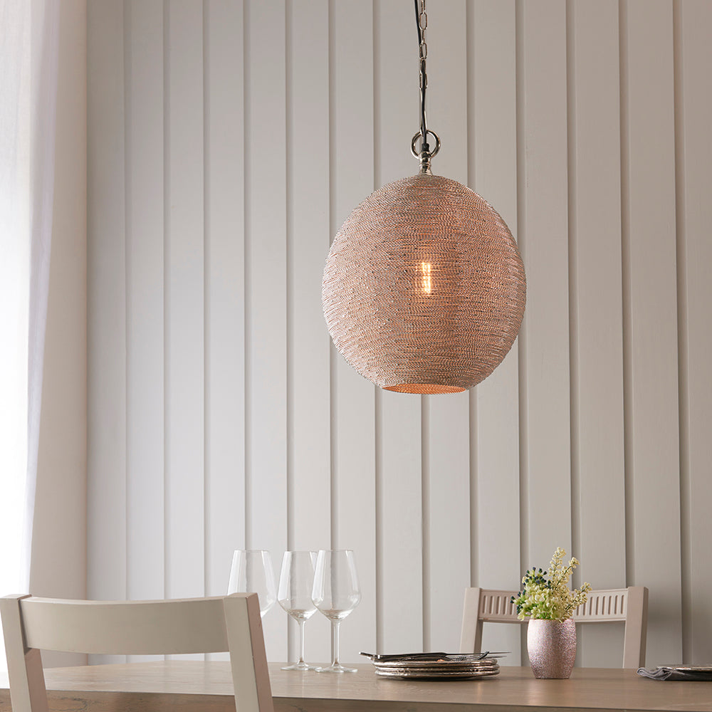 Endon Lighting 93430 Asha 1Lt Pendant Polished Nickel Plate