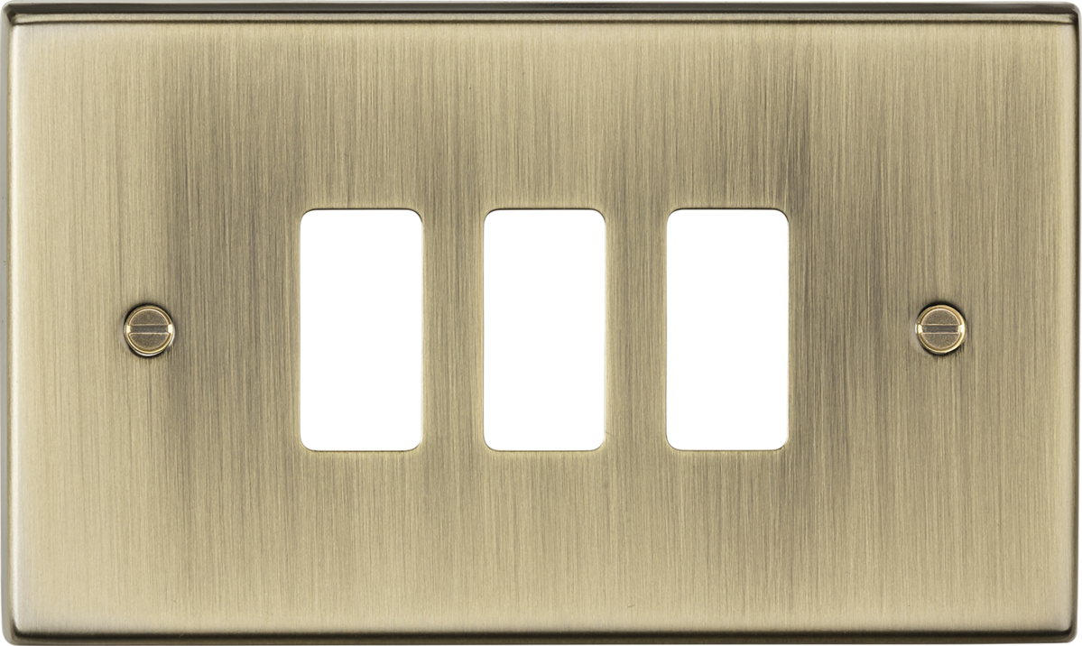 3G grid faceplate - antique brass