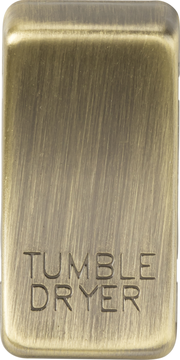Switch cover "marked TUMBLE DRYER" - antique brass