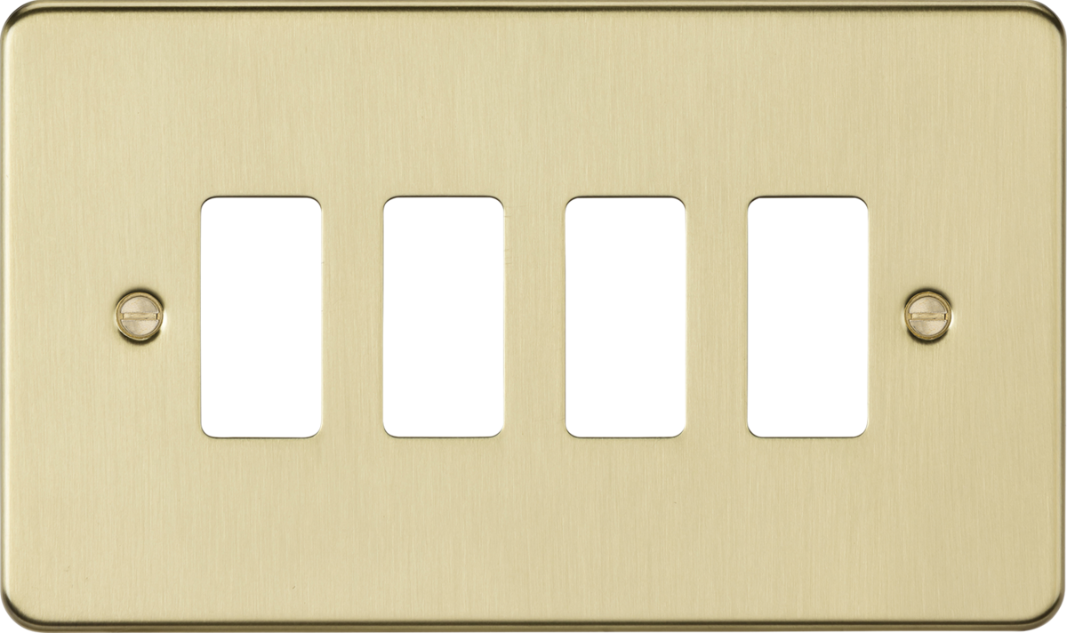 4G grid faceplate - brushed brass