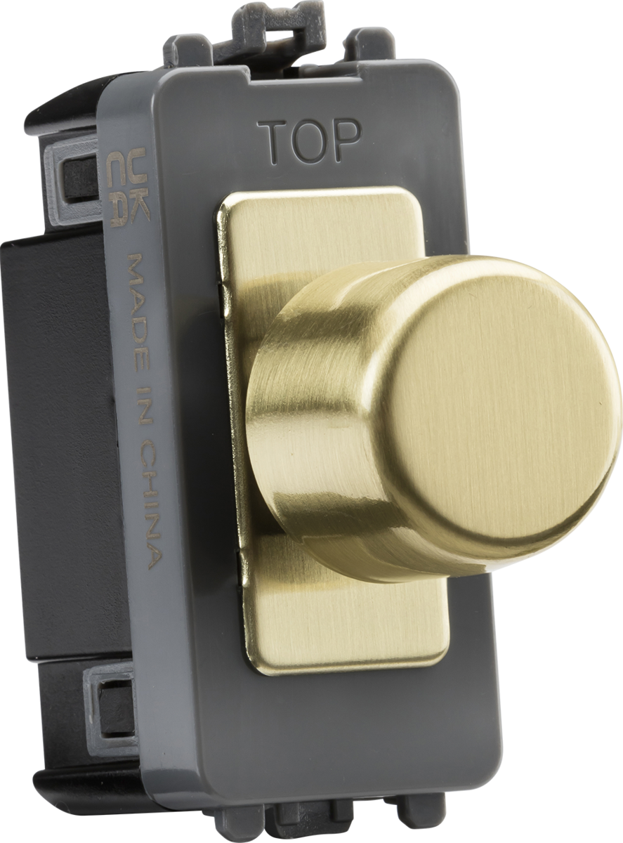 6A 1G 2-way Dummy Dimmer Module - brushed brass