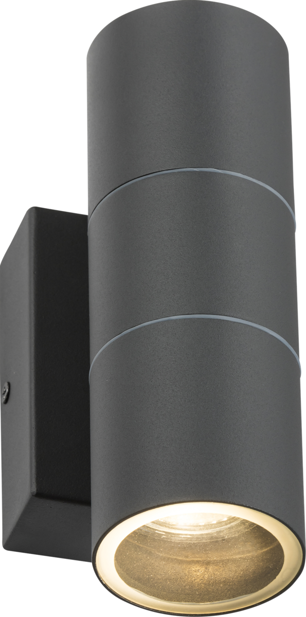 230V IP54 GU10 Up and Down Wall Light with Photocell Sensor - Anthracite