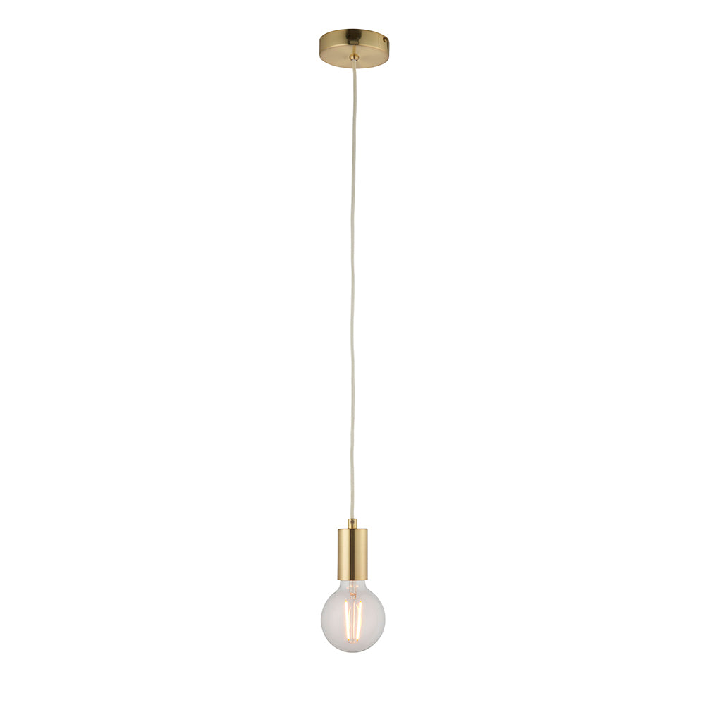 Endon Lighting 94370 Maio 1Lt Pendant Satin Brass Plate