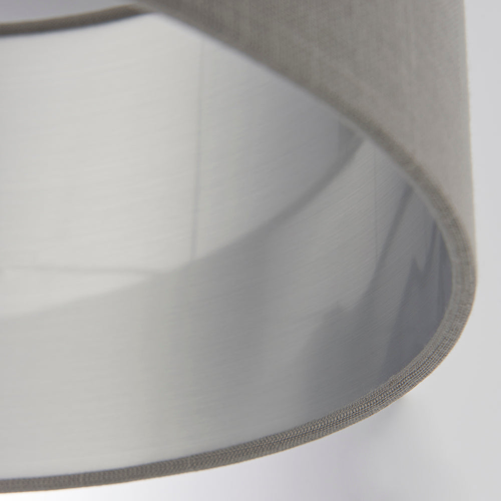 Endon Lighting 94379 Highclere 1Lt Shade Charcoal Fabric & Bright Nickel Plate
