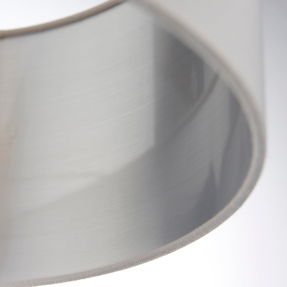 Endon Lighting 94395 Highclere 1Lt Shade Silver Fabric & Bright Nickel Plate