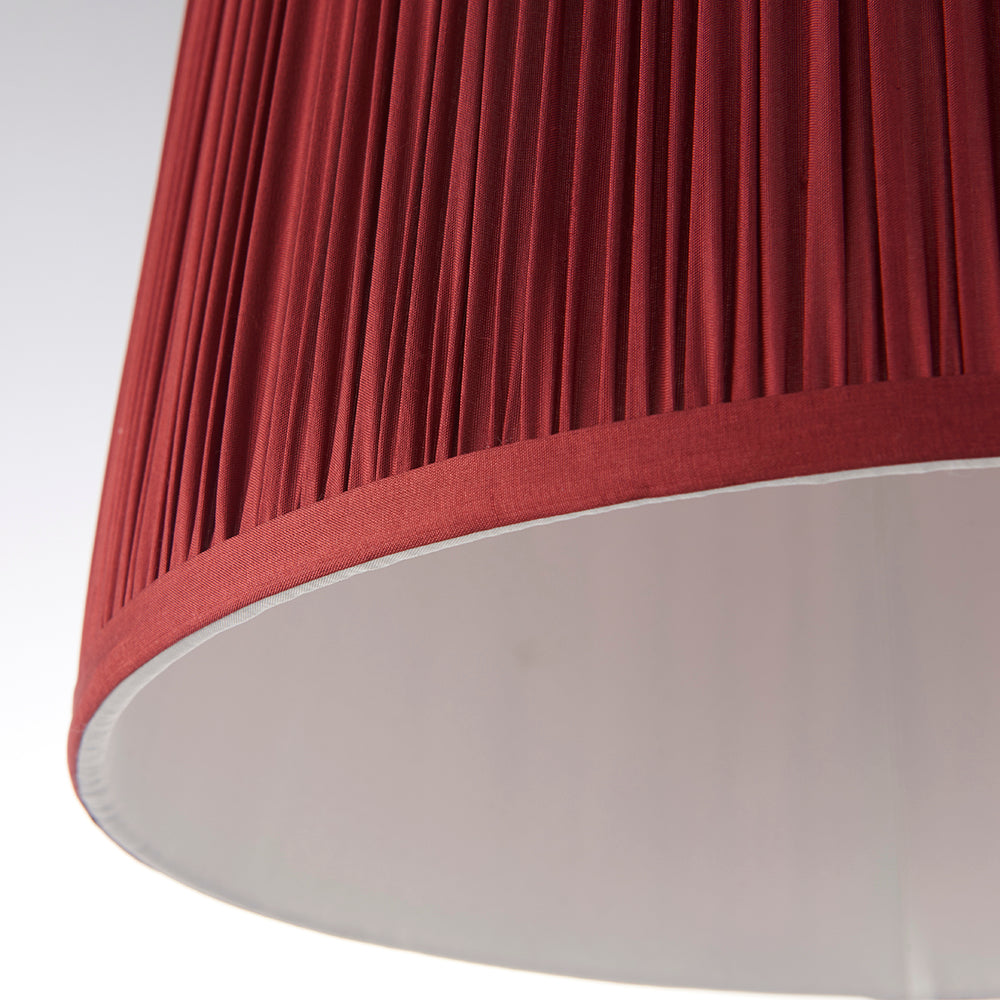 Endon Lighting 94411 Wentworth 1Lt Shade Dark Cranberry Silk & Gloss White
