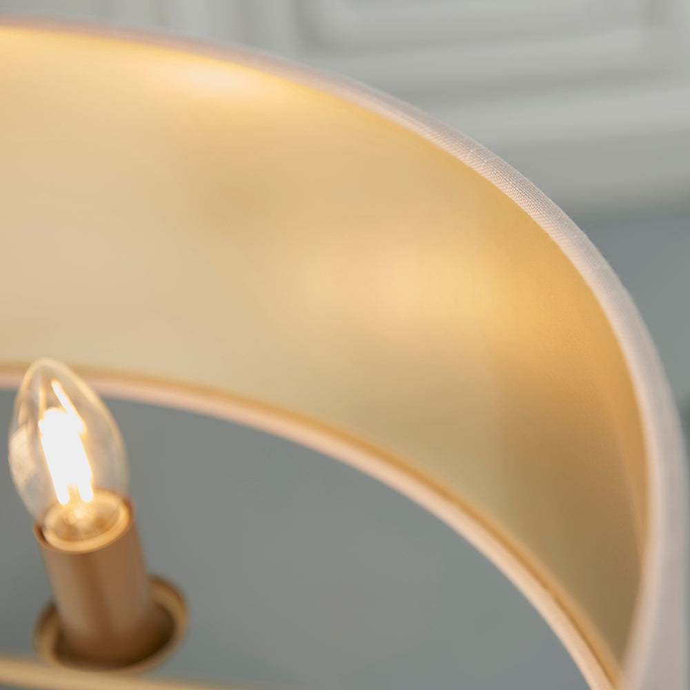Endon Lighting 94412 Highclere 6Lt Pendant Champagne Paint & Blush Pink Fabric