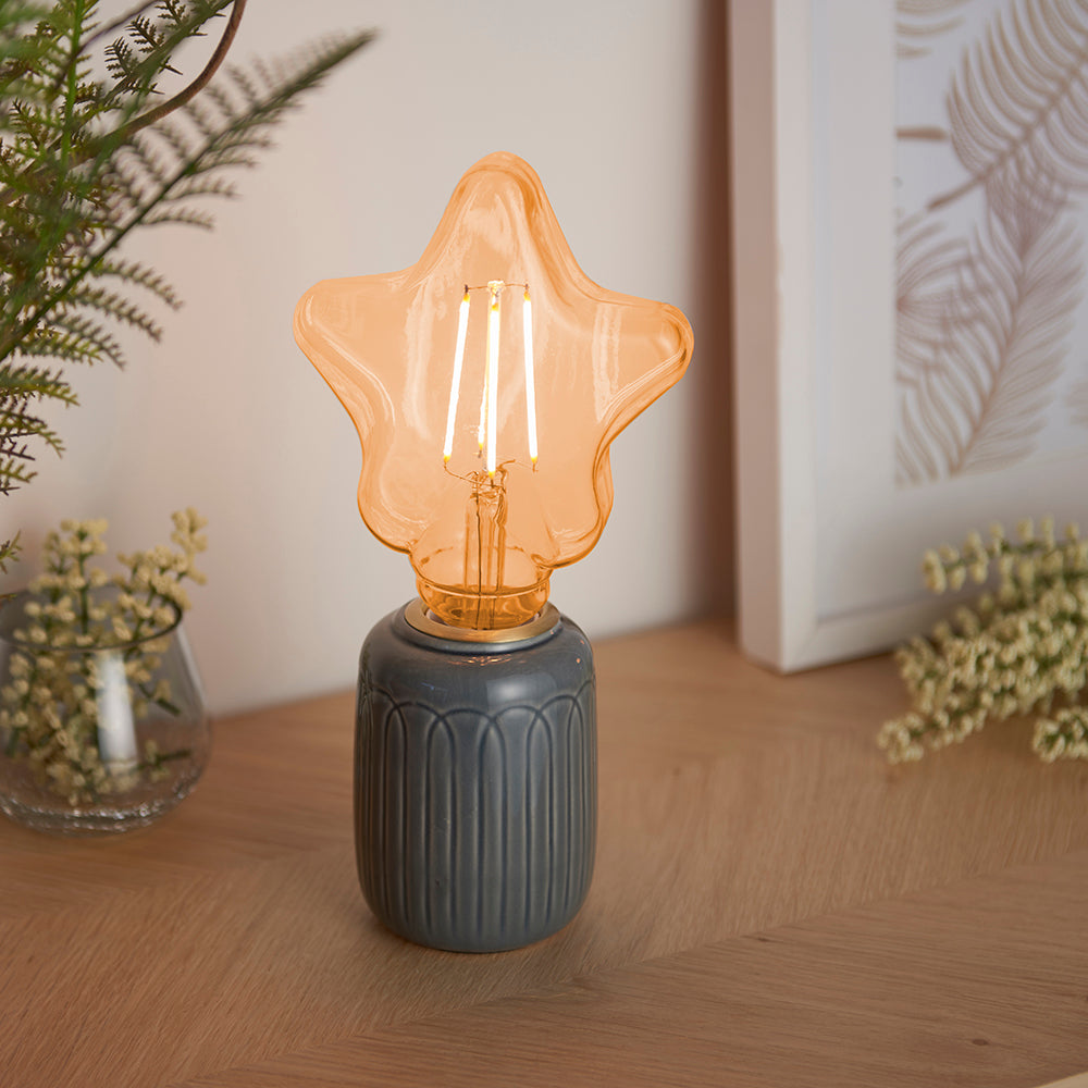 Endon Lighting 94503 Star 1Lt Accessory Amber Glass