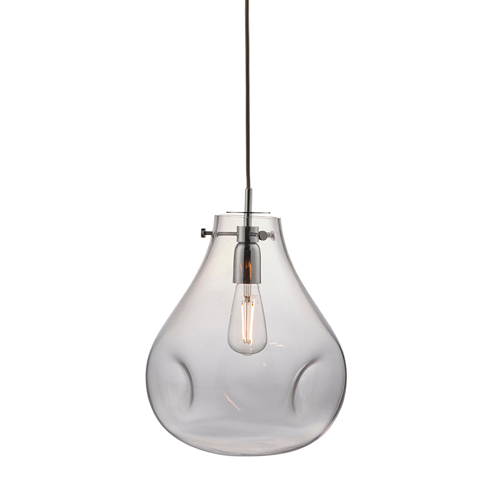 Endon Lighting 94521 Utopia 1Lt Pendant Clear Glass & Chrome Plate