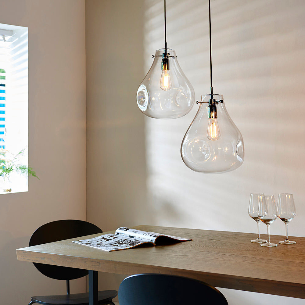 Endon Lighting 94521 Utopia 1Lt Pendant Clear Glass & Chrome Plate