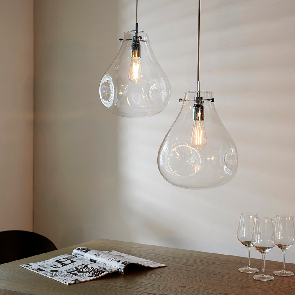 Endon Lighting 94521 Utopia 1Lt Pendant Clear Glass & Chrome Plate