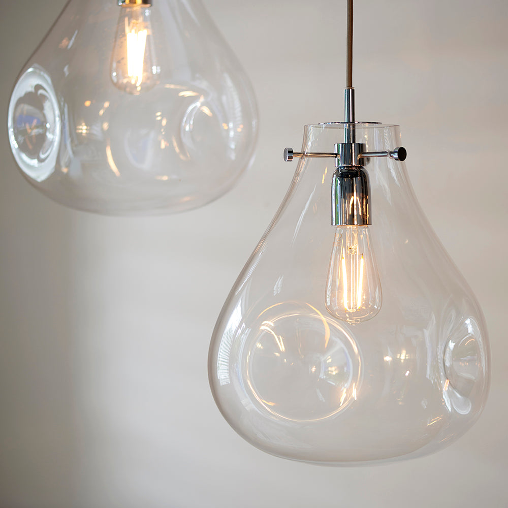 Endon Lighting 94521 Utopia 1Lt Pendant Clear Glass & Chrome Plate